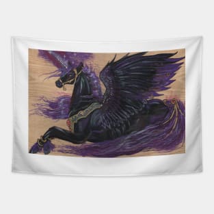 Black Unicorn Tapestry