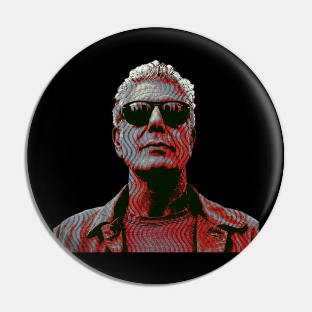 Anthony Bourdain Portrait Pop art Pin by Mollie