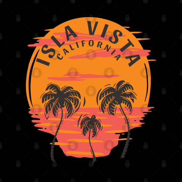 Isla Vista California Sunset Skull and Palm Trees by Eureka Shirts