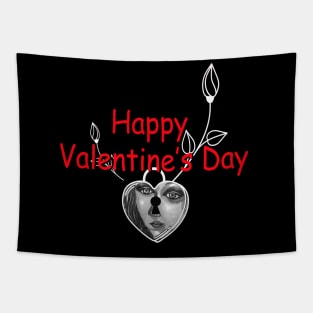 Happy Valentines Day with Padlock & Flowers ,Cute Gift on Valentines Day Tapestry