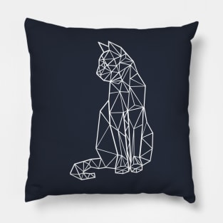 Cat polygone white Pillow