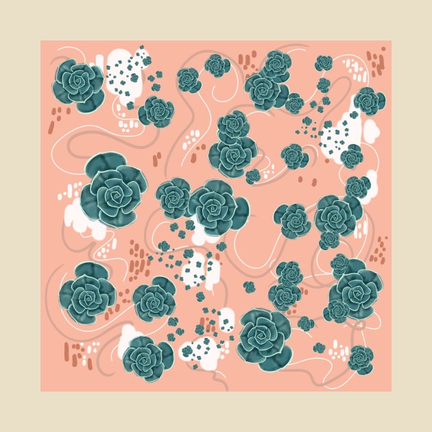 Echeveria Succulent - modern minimal pattern by Lio Does Things