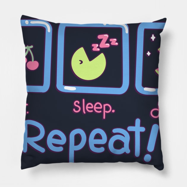 Eat Sleep Drag Repeat Pillow by tiranocyrus