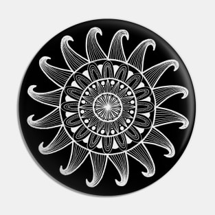 Black Sun Mandala Pin