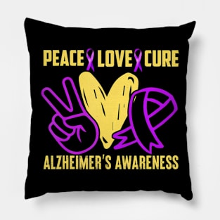 Peace Cure Love Alzheimer´s Awareness Pillow