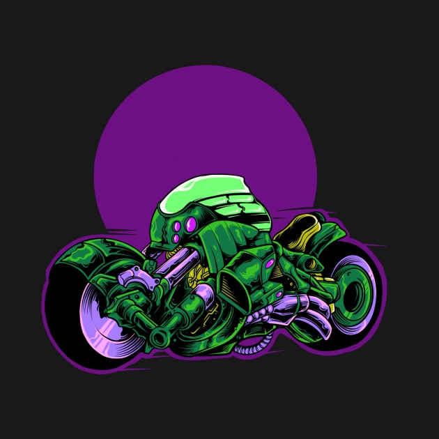 Cyberpunk Motorcycle by phsycartwork