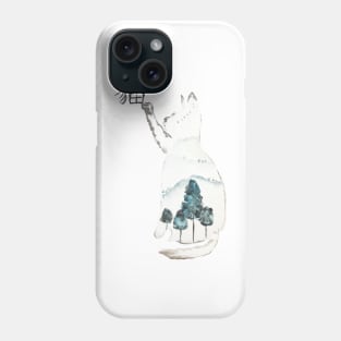 cat and nature with Chinese word Japanese word Phone Case