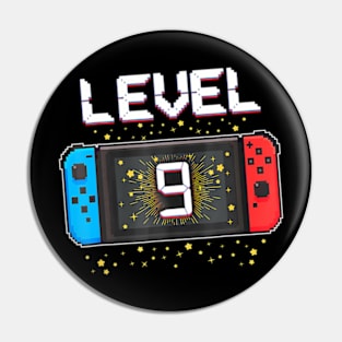 9th Birthday Level 9 9 Year Old Video Pin