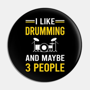 3 People Drumming Drummer Drum Drums Pin