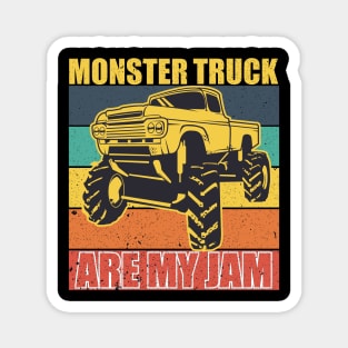 Retro Vintage Monster TruckS Are My Jam tees Magnet