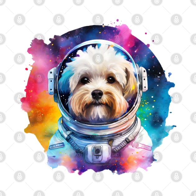 Rainbow Galaxy Astronaut Bichon by CraftyVixen