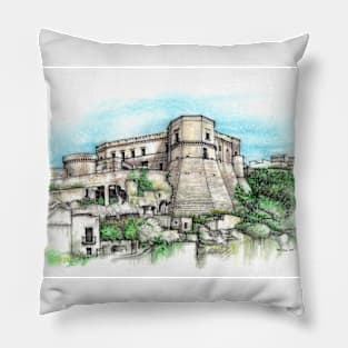 Massafra-TA, Puglia, Italy (Castle) Pillow