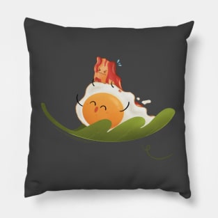 Flying egg and bacon Pillow