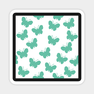 Aqua and white butterfly print Magnet