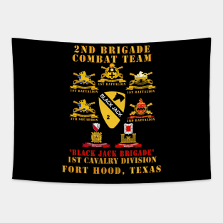 2nd Brigade Combat Team, 1st Cavalry Division - BlackJack - All Sub Units w Ribbon X 300 Tapestry