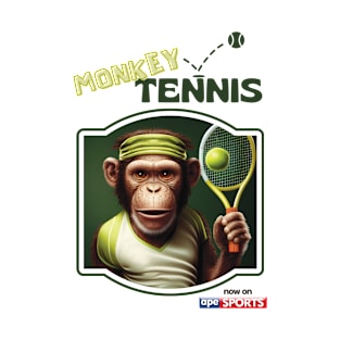 Monkey Tennis Funny Print T-Shirt