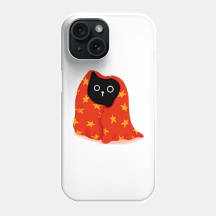 Cozy Black Cat in Blanket Phone Case