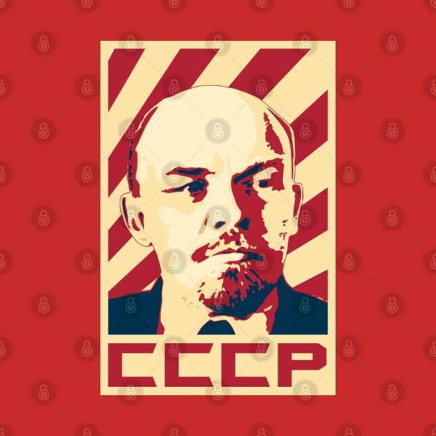 Vladimir Lenin CCCP Retro Propaganda by Nerd_art