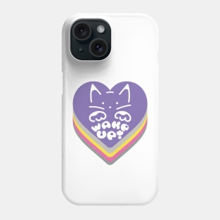 Wake Up! (Cute White Cat Wakes up His Person) Phone Case