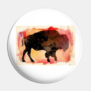 Bison On Red Pin