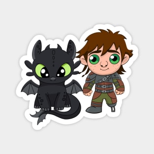 Toothless and Hiccup, Httyd, fanart How to train your dragon, Night fury Magnet