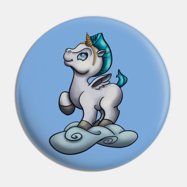 Baby Pegasus with Unicorn Horn Pin by Art-by-Sanna
