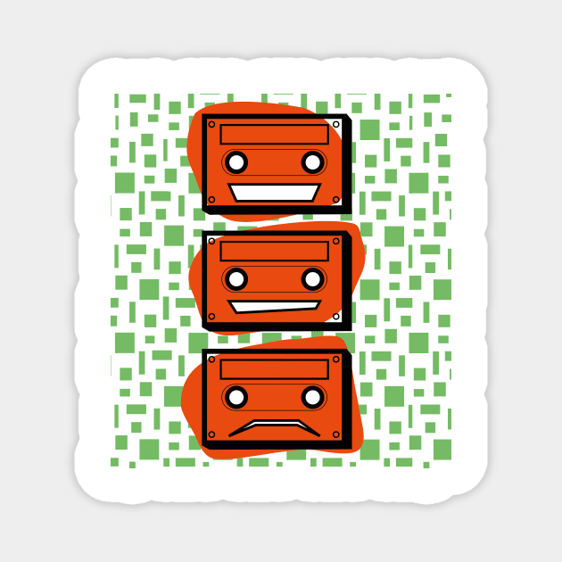 Three types of K7 - vintage tape Magnet by tomiatta