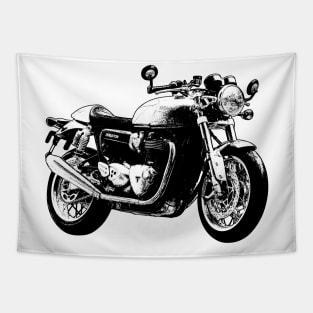 Thruxton 1200 Bike Sketch Art Tapestry