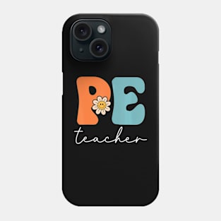 Pe Teacher Team Retro Groovy First Day Of School Phone Case