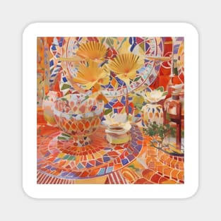 Colorful Mosaic Still Life Magnet