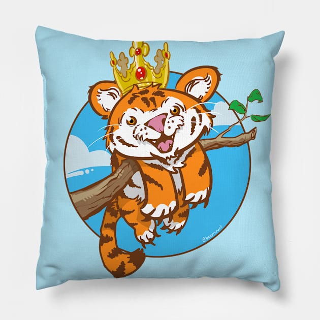 Tiger Cub King Pillow by benprenart