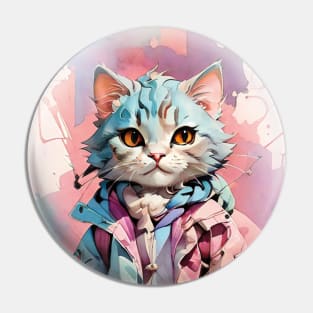 Funky teenage cat Pin