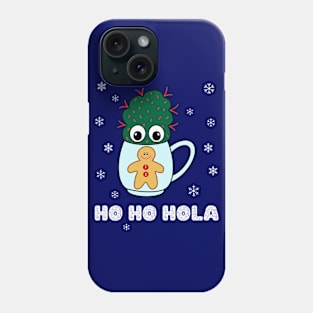 Ho Ho Hola - Small Cactus With Red Spikes In Christmas Mug Phone Case