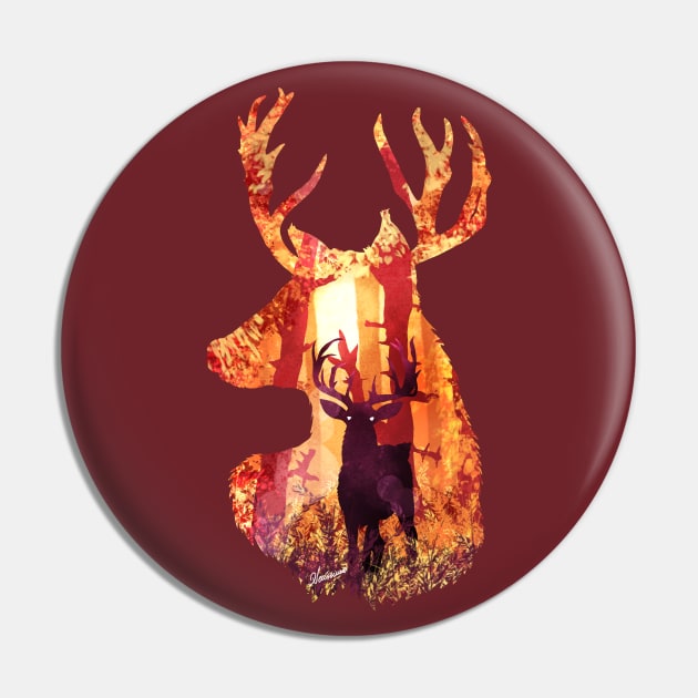 Evening Solace Deer Pin by DVerissimo