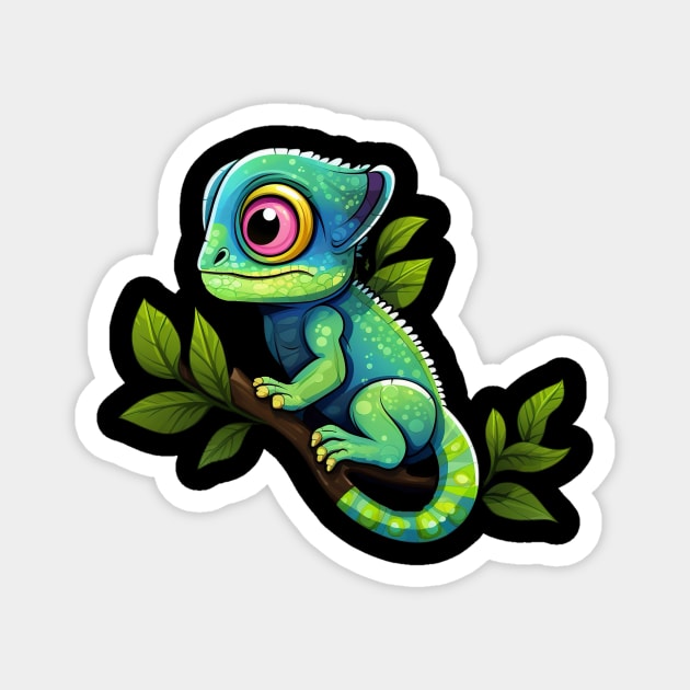 Chameleon Lovers Lizard Chameleons Magnet by fromherotozero