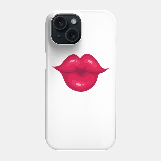 Funny Kiss Mouth for Virus Masks Phone Case by andreperez87