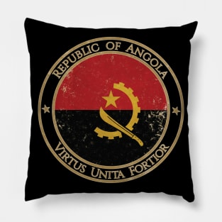 Vintage Republic of Angola Africa African Flag Pillow