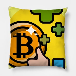 Bitcoin like earning icon Pillow