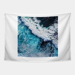 Ocean foam, Blue Ocean Summer Beach Waves Tapestry