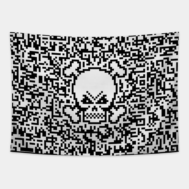 Skull And Crossbones (Pixelart / Pixel Art) Tapestry by MrFaulbaum