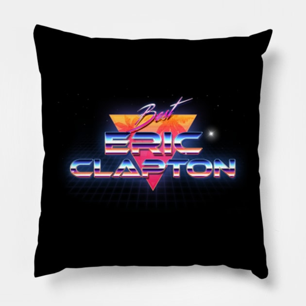 Eric Clapton Retro Crome Art Pillow by blooddragonbest