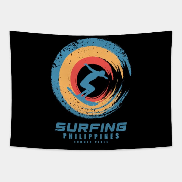 Philippines surfing Tapestry by SerenityByAlex