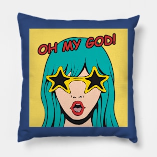 Oh My God Pop Art Design Pillow