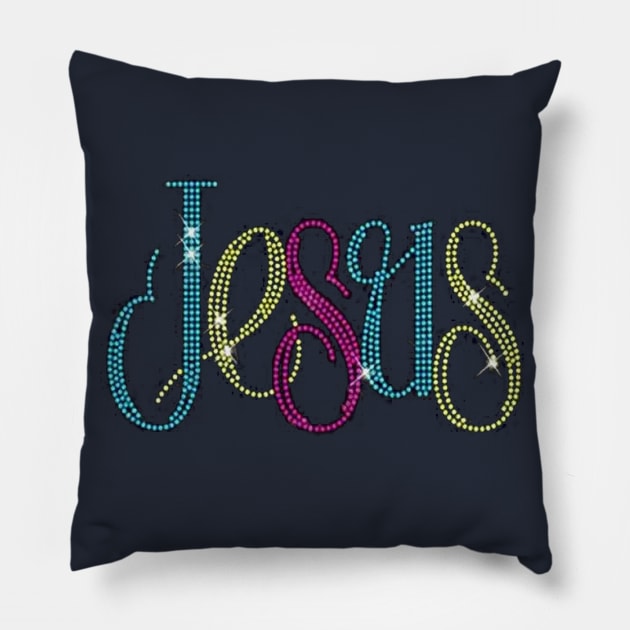 Bling Jesus Religious Pillow by hopeakorentoart