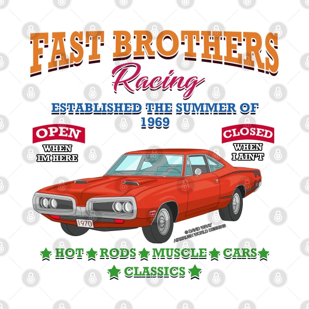 Fast Brothers Racing Hot Rod Muscle Car Novelty Gift by Airbrush World