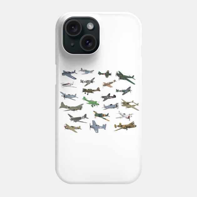 Various WW2 Airplanes Phone Case by NorseTech