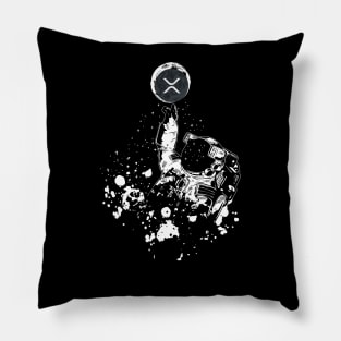 XRP Cryptocurrency Blockchain Tech Astronaut XRP To The Moon Pillow