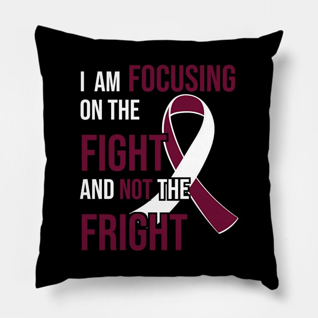 Head And Neck Cancer Awareness Ribbon for a Cancer Survivor Pillow by jkshirts