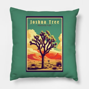 Joshua Tree National Park Vintage Travel Poster Pillow