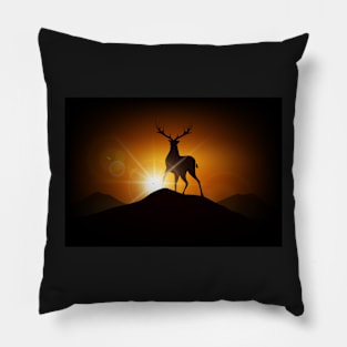 Deer on a Mountain Pillow